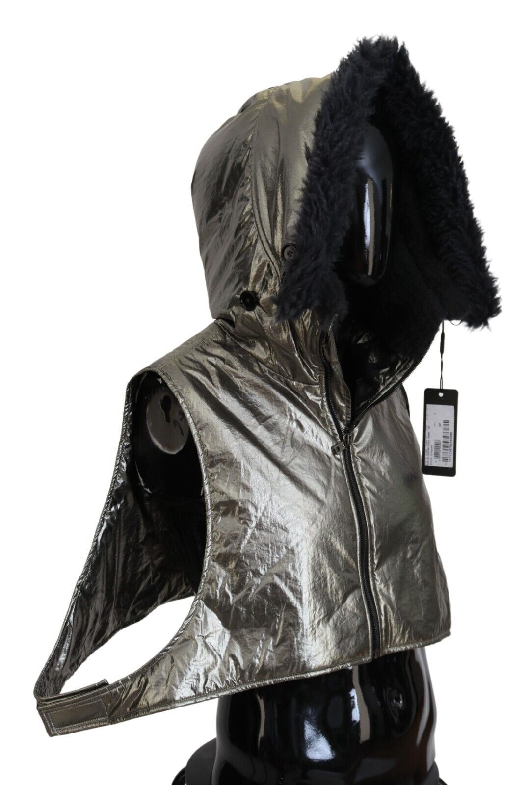 Dolce & Gabbana Silver Fur Whole Head Wrap Men Capello Nylon Men's Hat