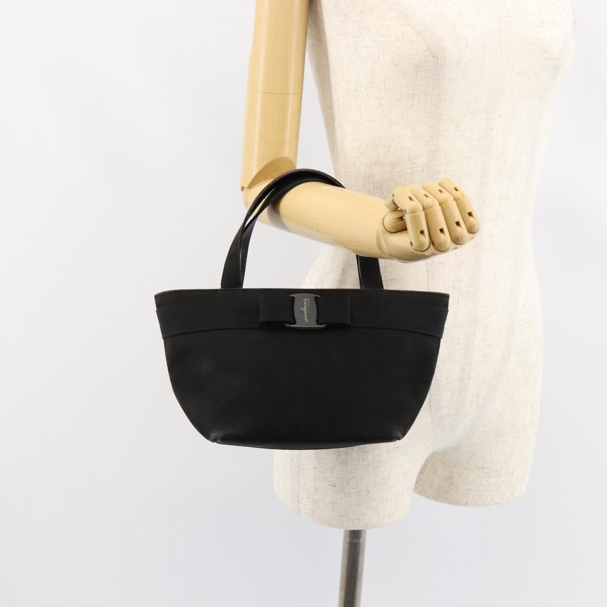 Salvatore Ferragamo Vala Suede Black Suede Handbag (Pre-Owned)