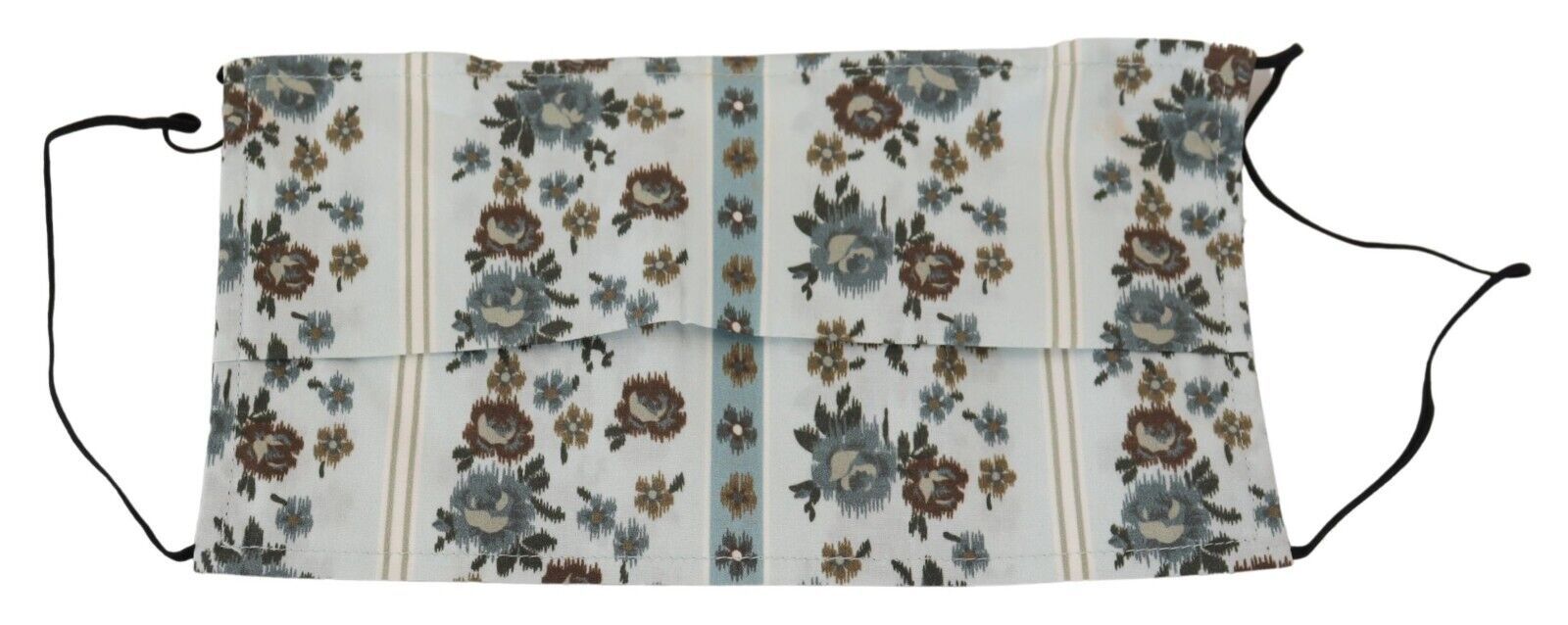 Dolce & Gabbana White Floral Cotton Pleated Elastic Ear Strap Face Women's Mask