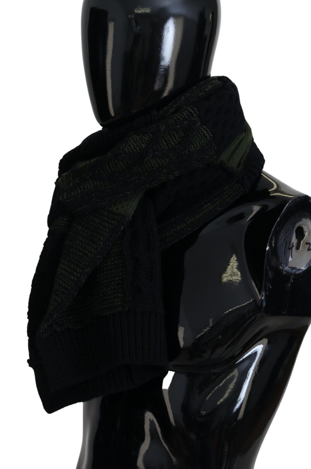 Dolce & Gabbana Black Green Knitted Men Neck Wrap Shawl Men's Scarf