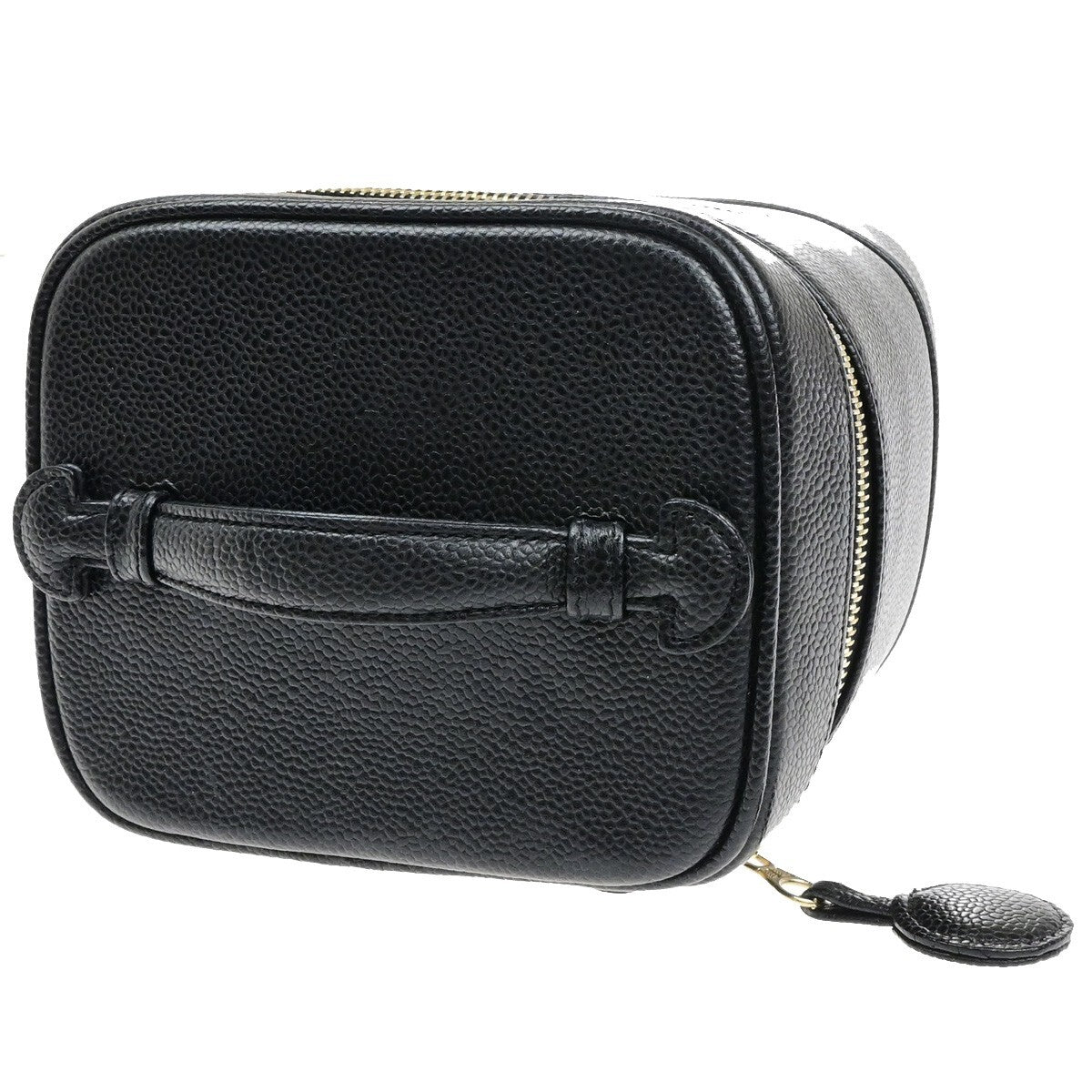 Chanel Vintage Timeless Cosmetic Case Caviar Black Calfskin Handbag (Pre-Owned)