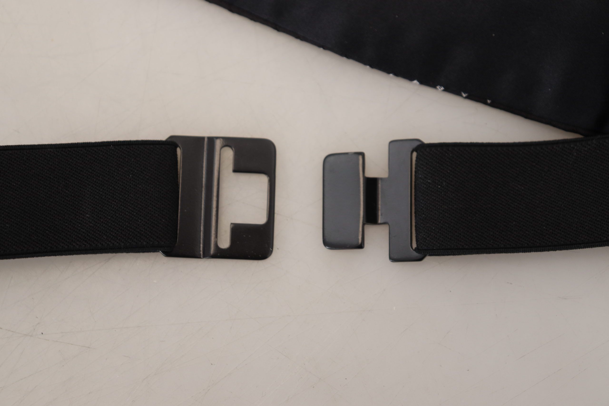 Dolce & Gabbana Black Polka Dot Wide Waist Men Belt Men's Cummerband