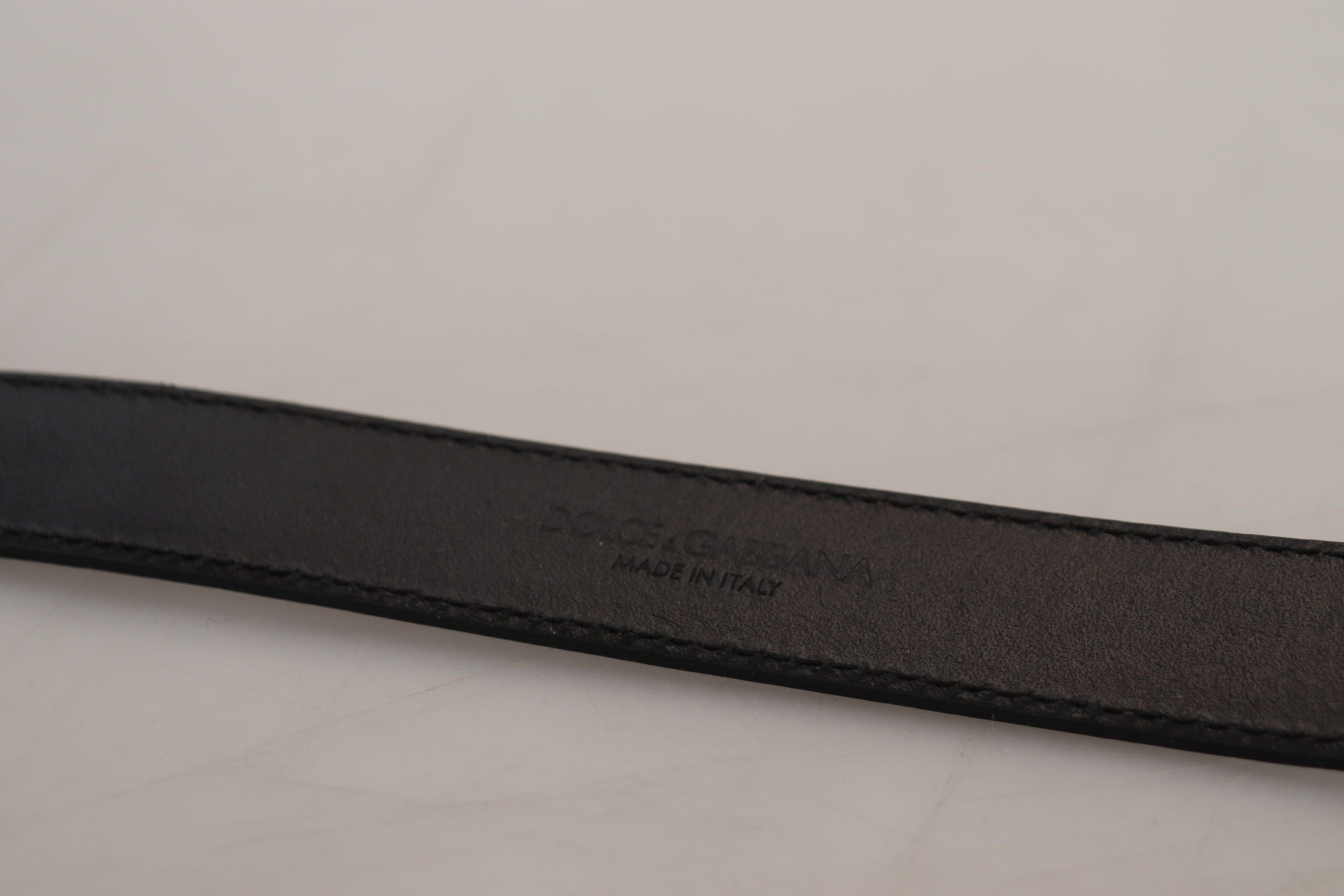 Dolce & Gabbana Blue Leather Silver Metal Buckle Vintage Men's Belt