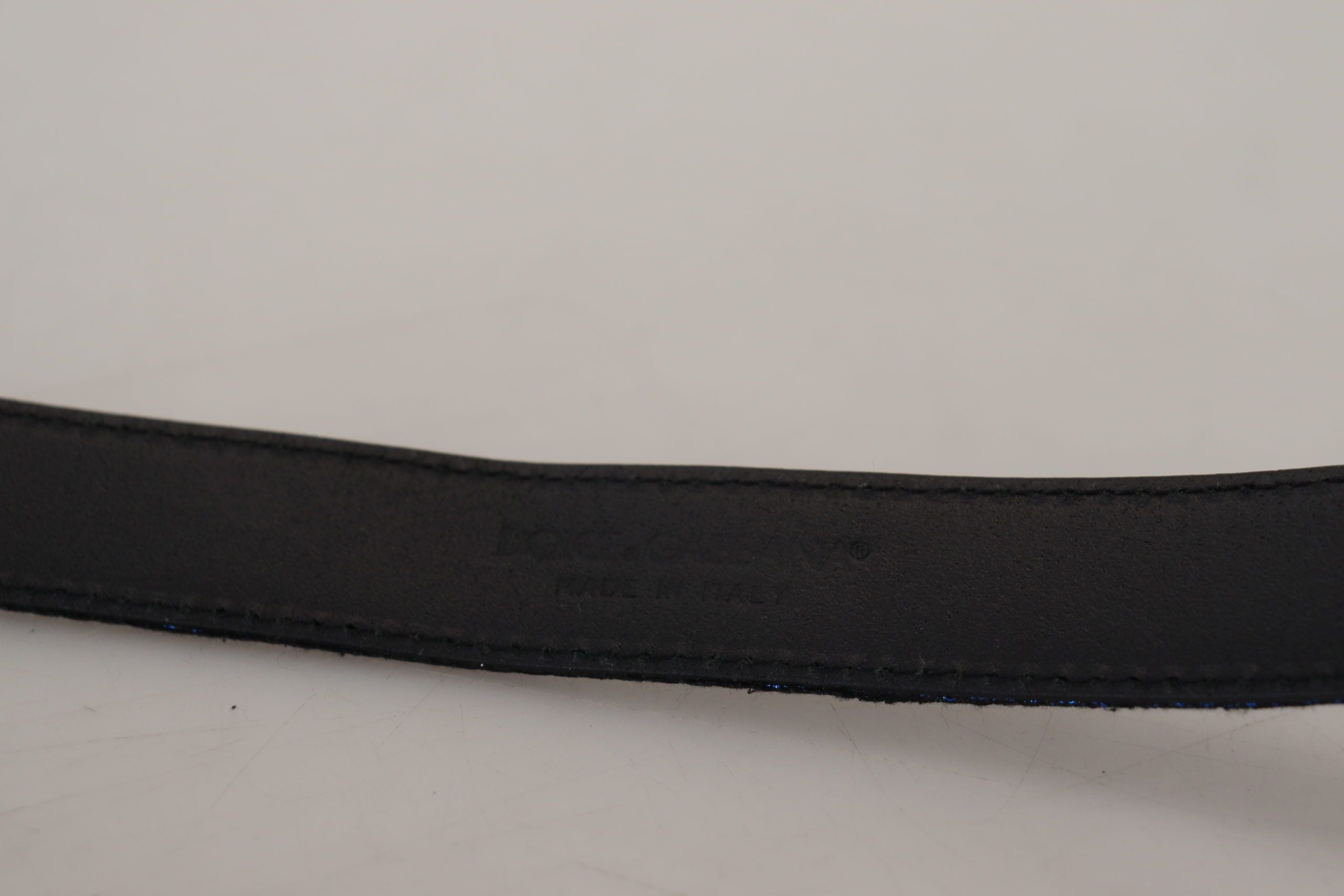 Dolce & Gabbana Elegant Blue Jacquard Leather Men's Belt