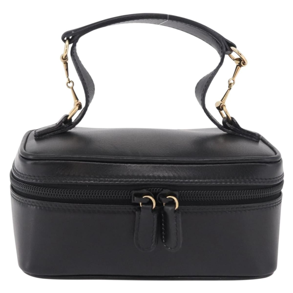 Gucci Horsebit Vanity Leather Black Leather Toiletry Case Accessory (Pre-Owned)