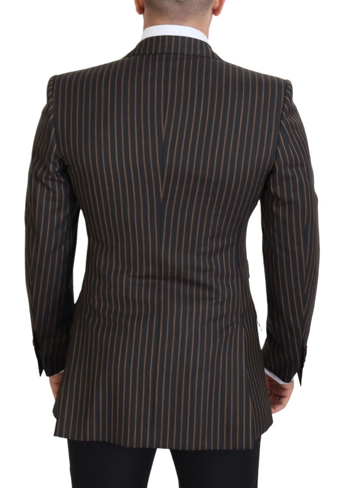 Dolce & Gabbana Dark Gray Stripes Single Breasted Men's Blazer