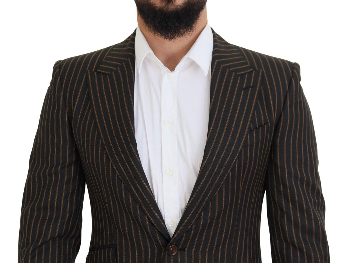 Dolce & Gabbana Dark Gray Stripes Single Breasted Men's Blazer