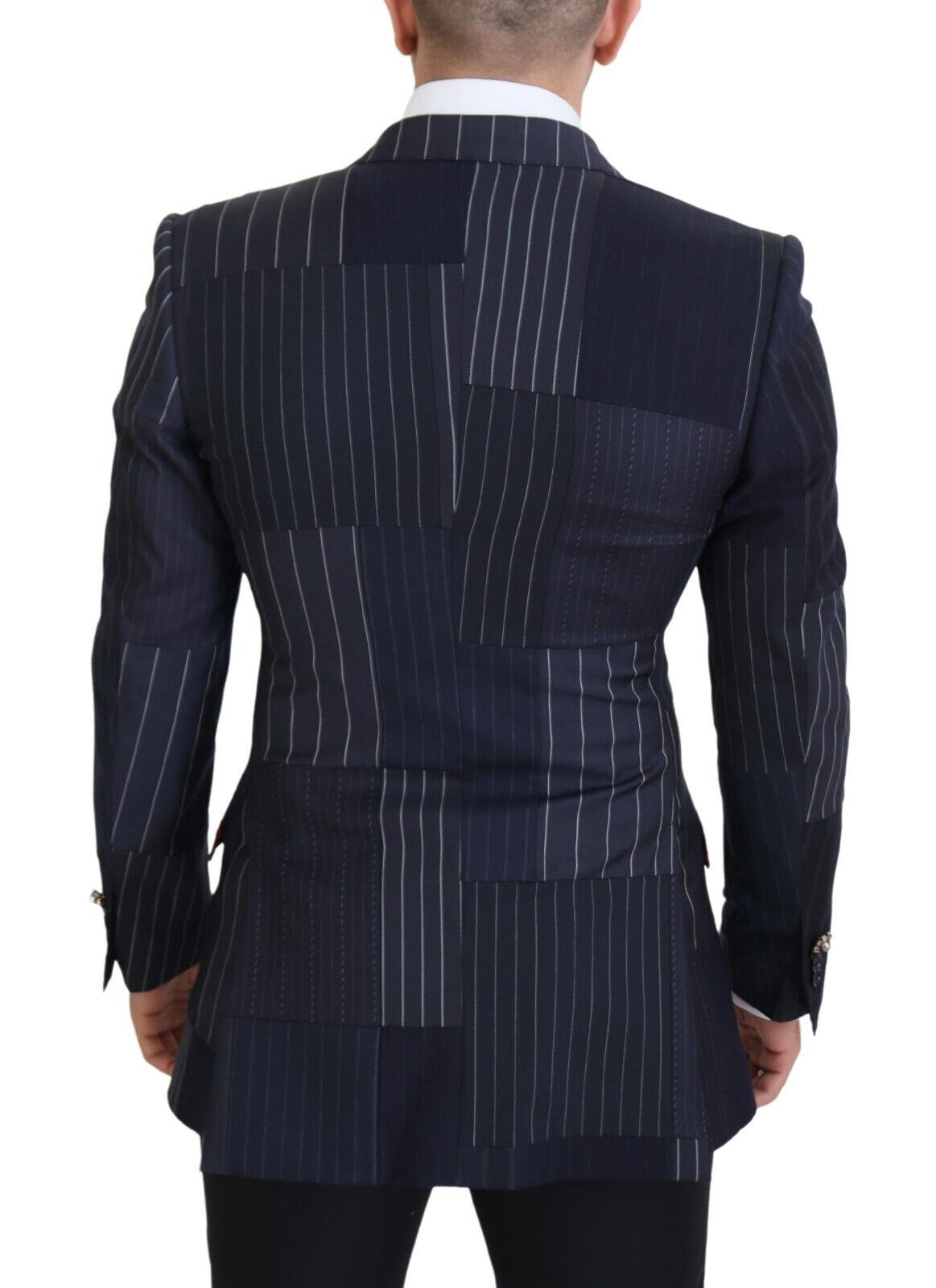 Dolce & Gabbana Navy Blue Double Breasted Slim Fit Men's Blazer