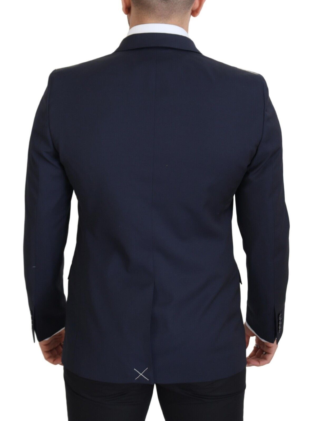 Dolce & Gabbana Elegant Dark Blue Slim Fit Wool Men's Blazer