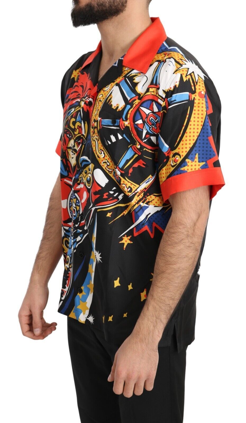 Dolce & Gabbana Multicolor Printed Short Sleeves Casual Men's Shirt