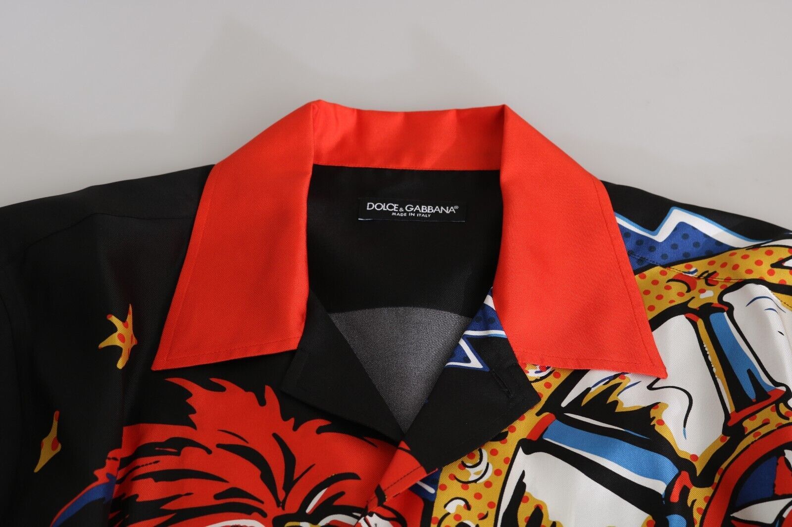 Dolce & Gabbana Multicolor Printed Short Sleeves Casual Men's Shirt