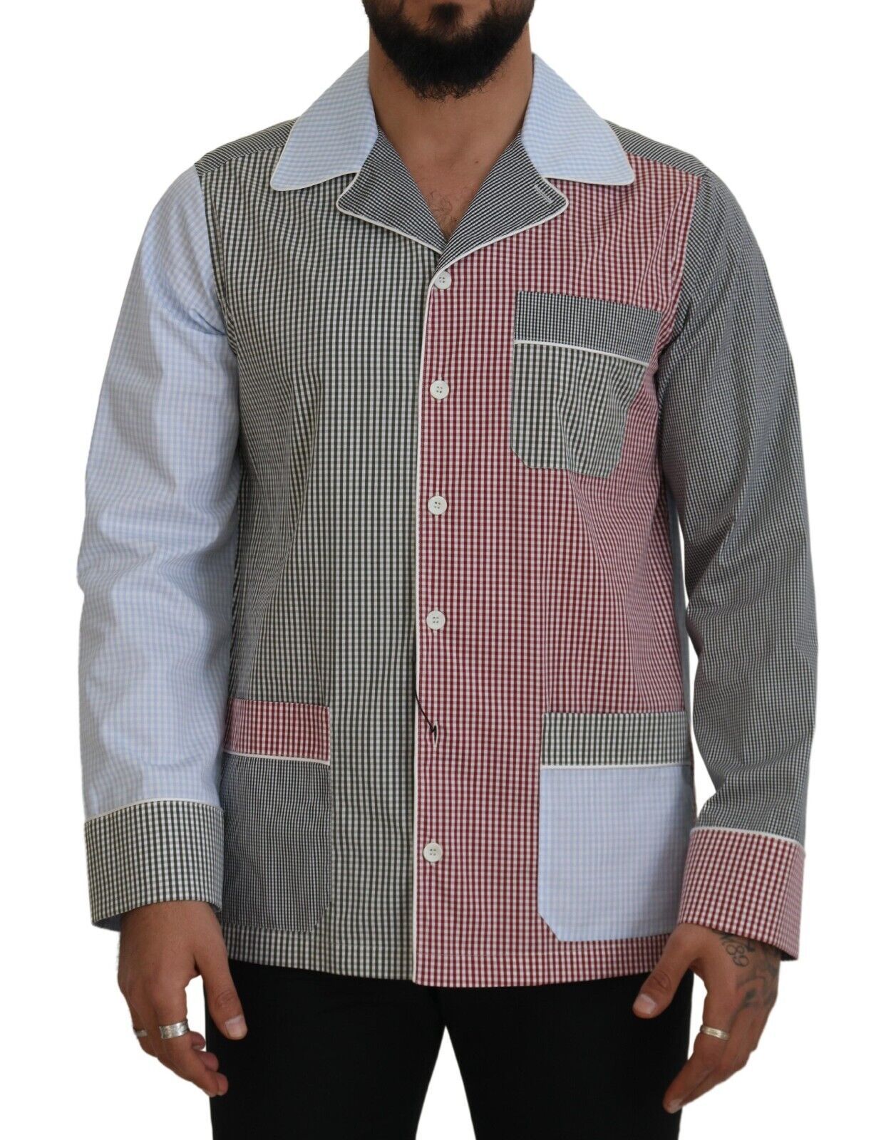 Dolce & Gabbana Multicolor Cotton Button-Down Men's Sleepshirt