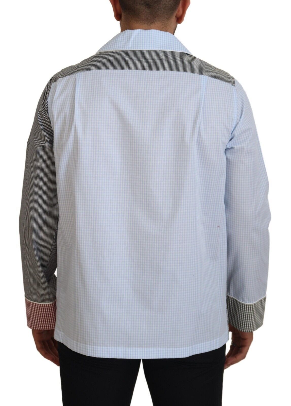 Dolce & Gabbana Multicolor Patchwork Cotton Long Sleeves Men's Shirt