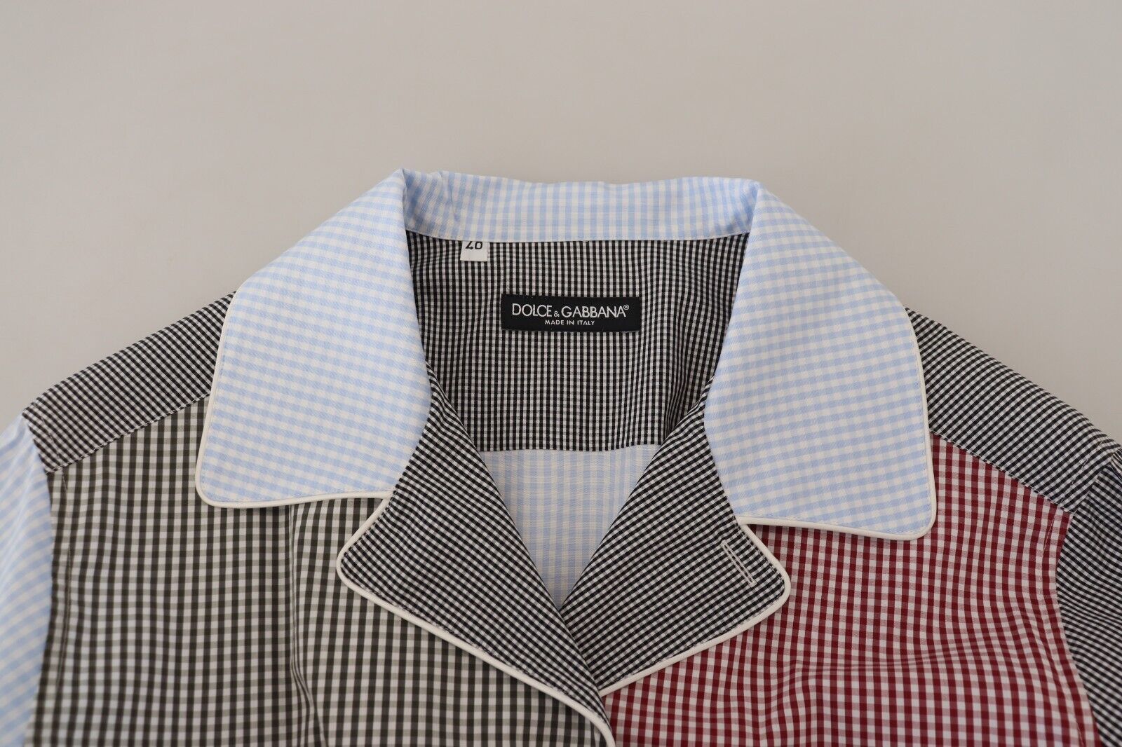 Dolce & Gabbana Multicolor Patchwork Cotton Long Sleeves Men's Shirt