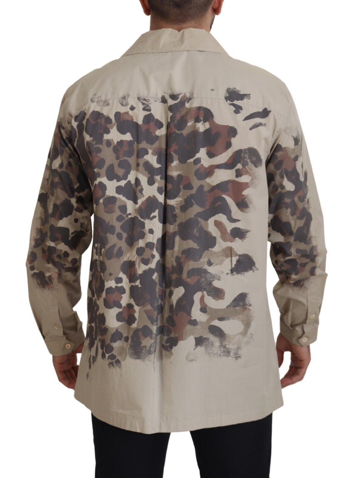 Dolce & Gabbana Beige Cotton Button-Down Casual Men's Shirt