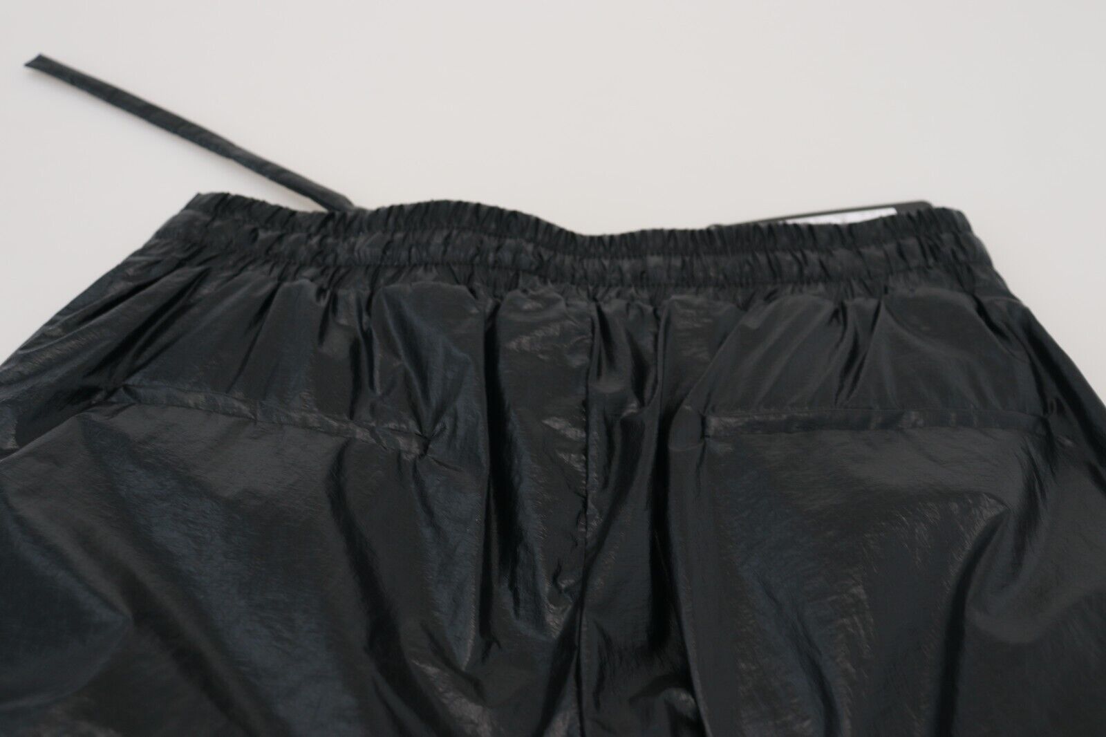 Dolce & Gabbana Black Shining Drawstring Trouser Nylon Men's Pants