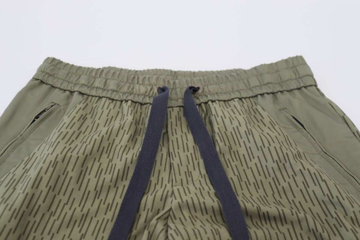 Dolce & Gabbana Green Striped Cargo Zipper Leg Men Trouser Men's Pants