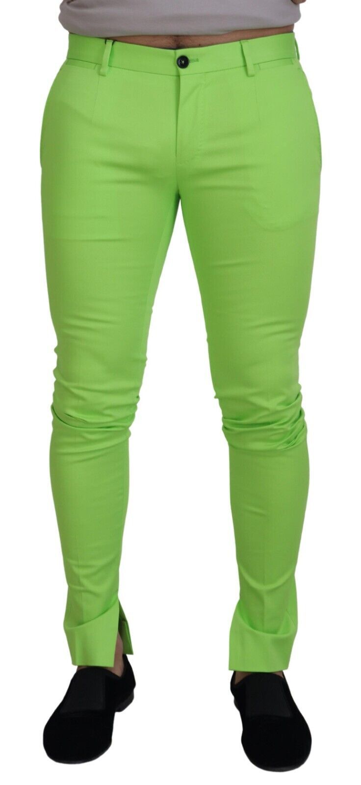 Dolce & Gabbana Light Green Cotton Skinny Men Trousers Men's Pants