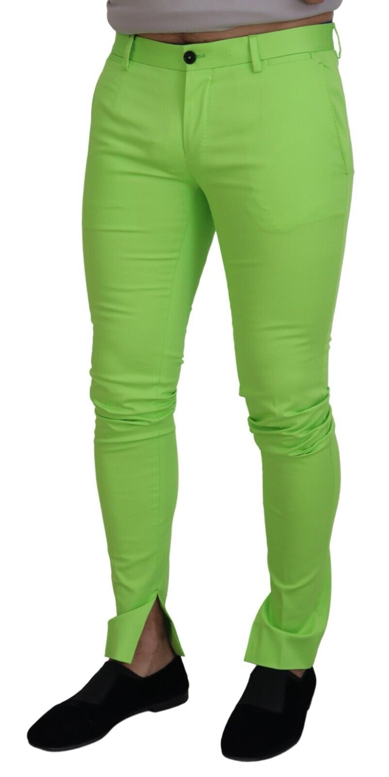 Dolce & Gabbana Light Green Cotton Skinny Men Trousers Men's Pants