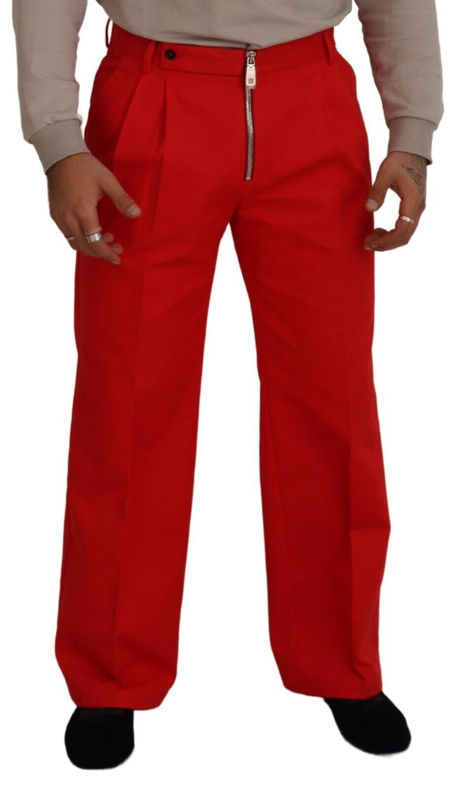 Dolce & Gabbana Stunning Red Mainline Cotton Men's Pants
