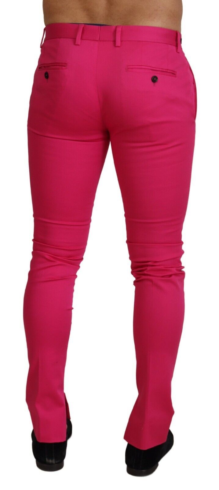 Dolce & Gabbana Pink Zipper Buckle Waist Trousers Men's Pants