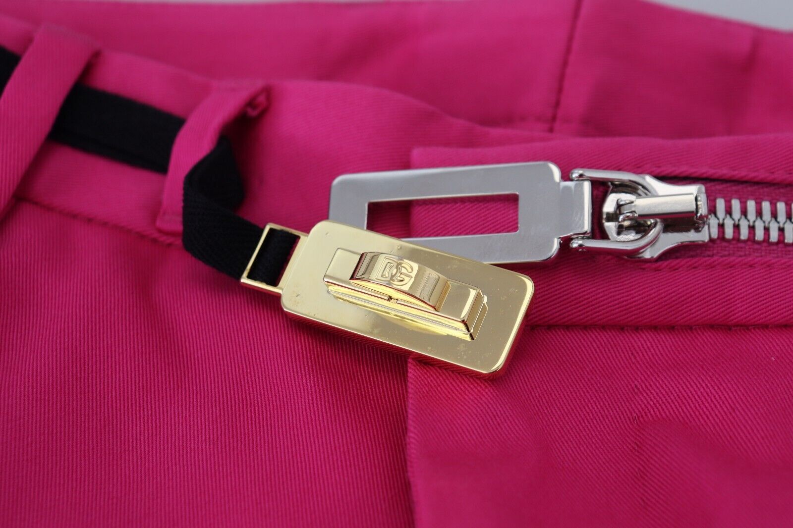 Dolce & Gabbana Pink Zipper Buckle Waist Trousers Men's Pants