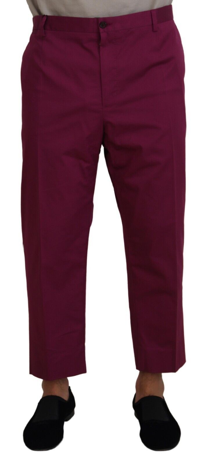 Dolce & Gabbana Magenta Cotton DG Logo Pocket Trouser Men's Pants