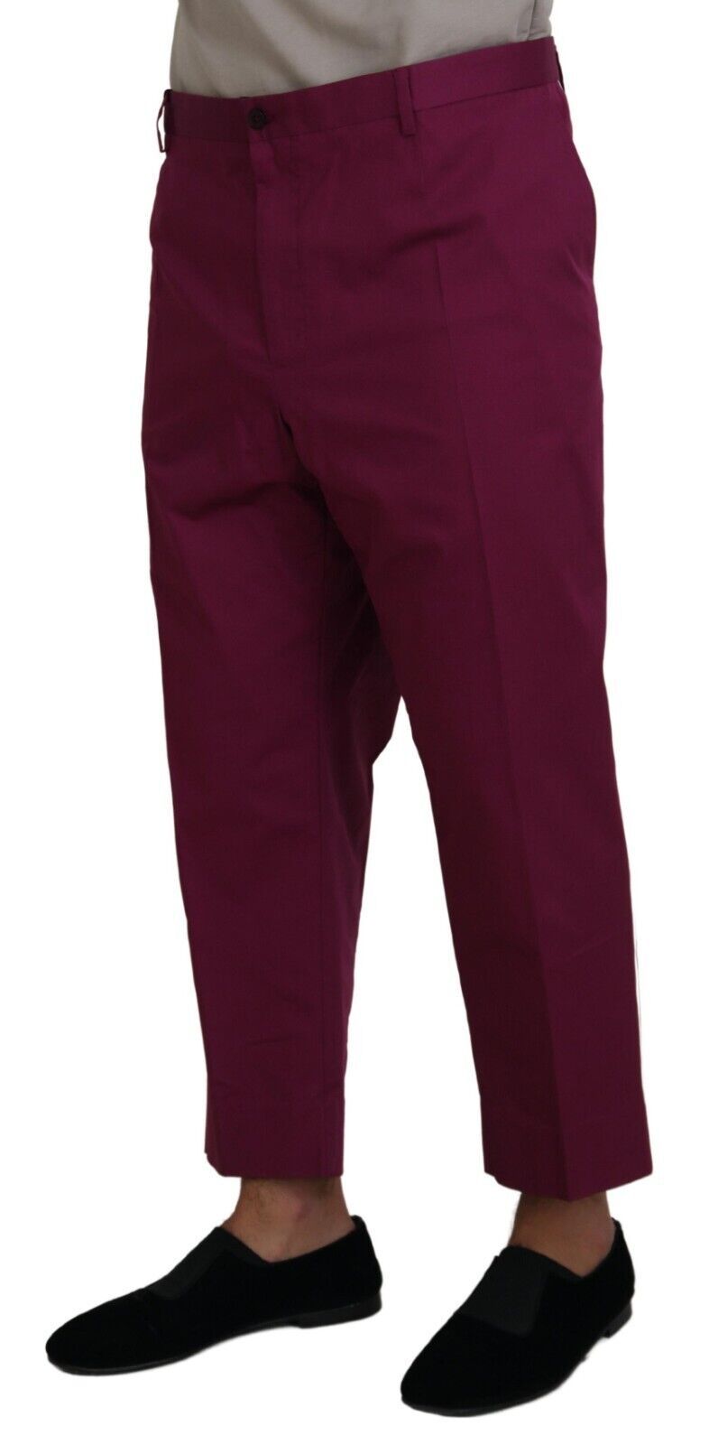 Dolce & Gabbana Elegant Magenta Cotton Stretch Men's Pants