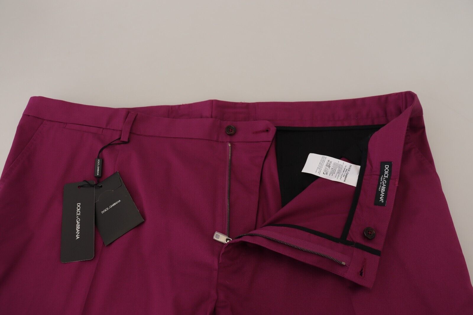 Dolce & Gabbana Elegant Magenta Cotton Stretch Men's Pants