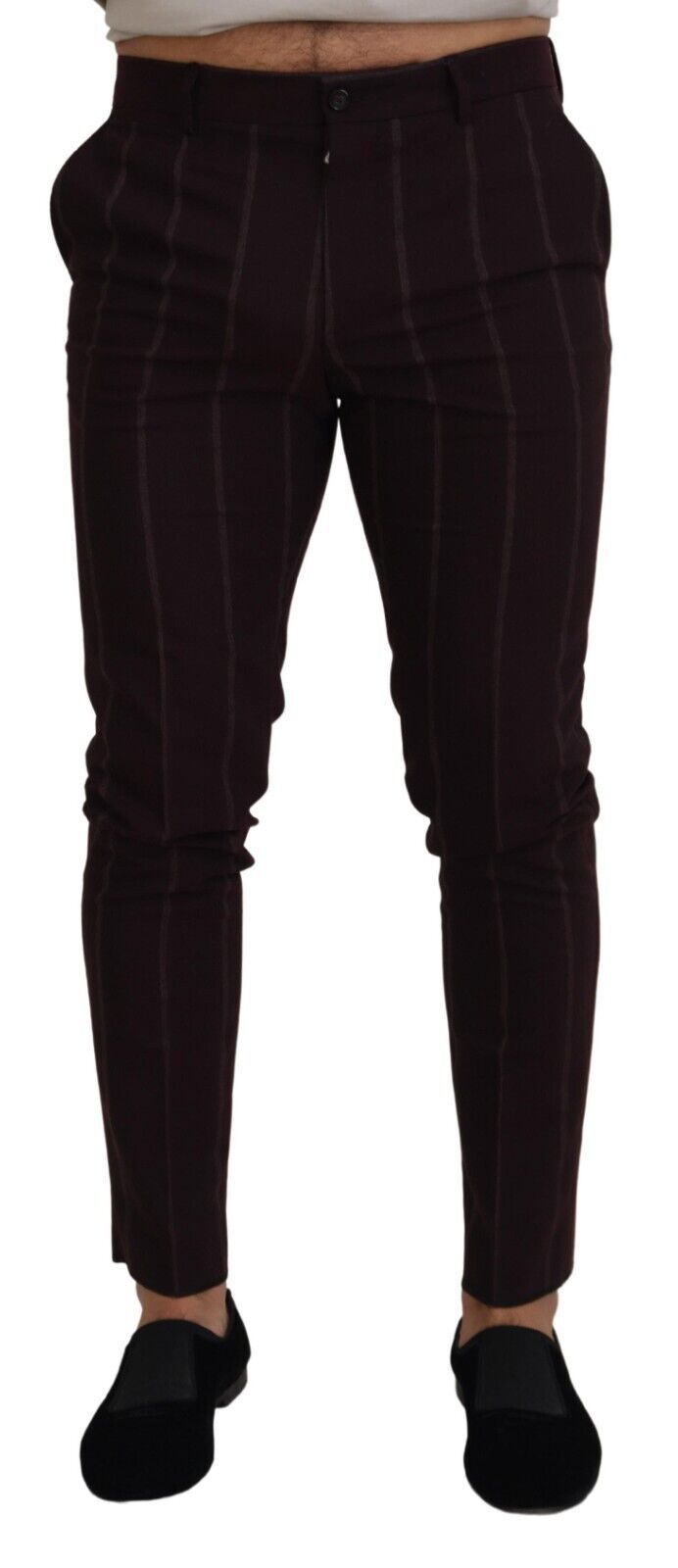 Dolce & Gabbana Brown Striped Men Trousers Cotton Men's Pants