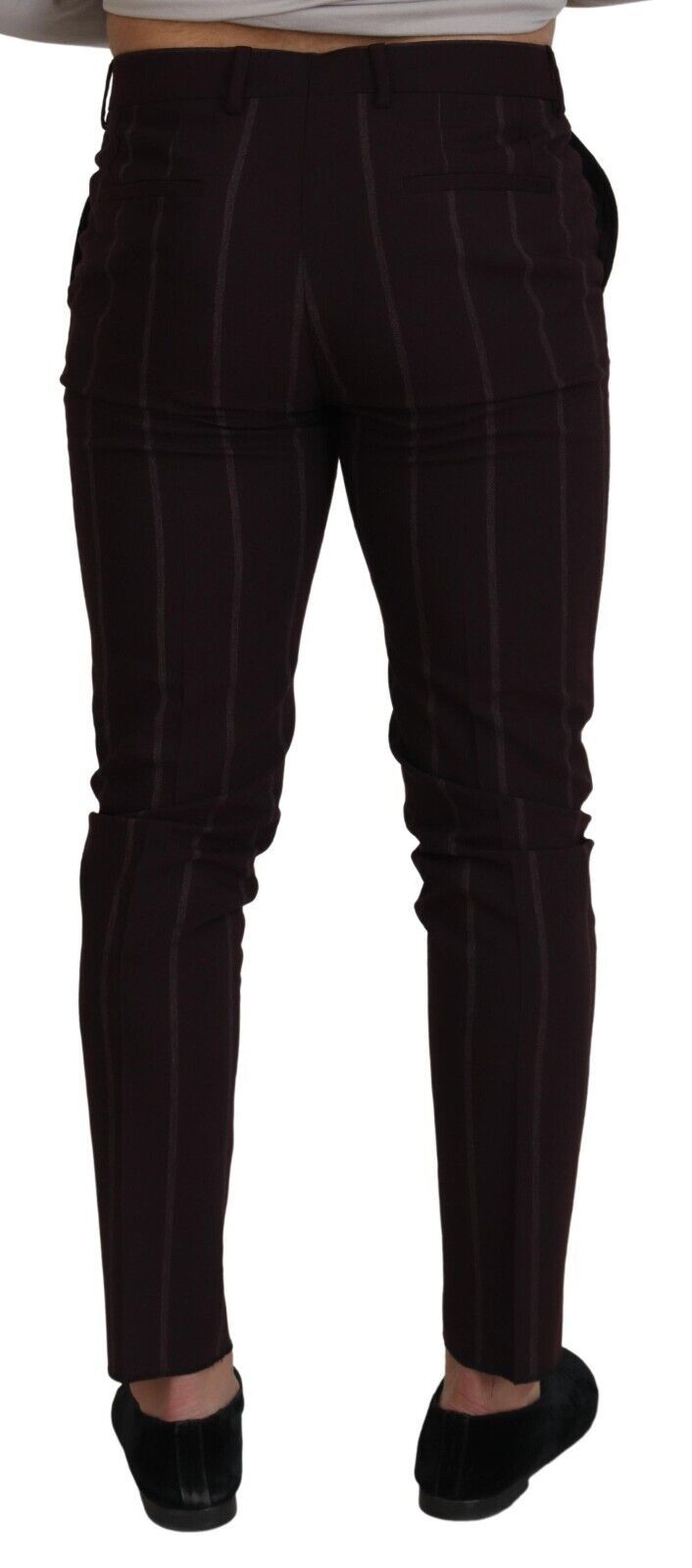 Dolce & Gabbana Brown Striped Men Trousers Cotton Men's Pants
