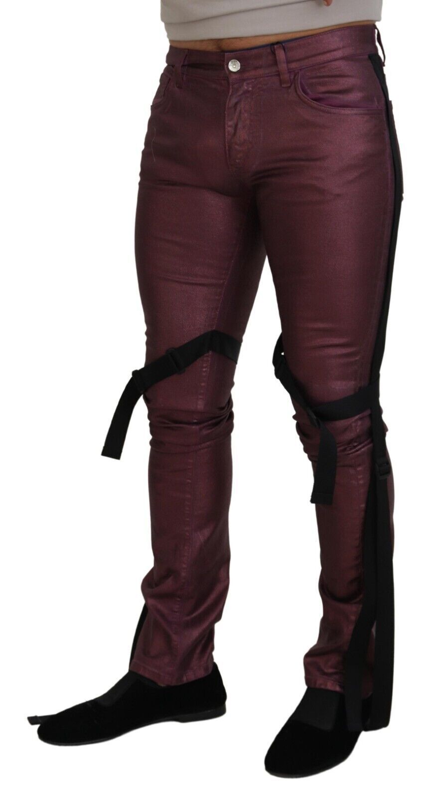 Dolce & Gabbana Magenta Cotton Men Casual Harness Denim Men's Jeans