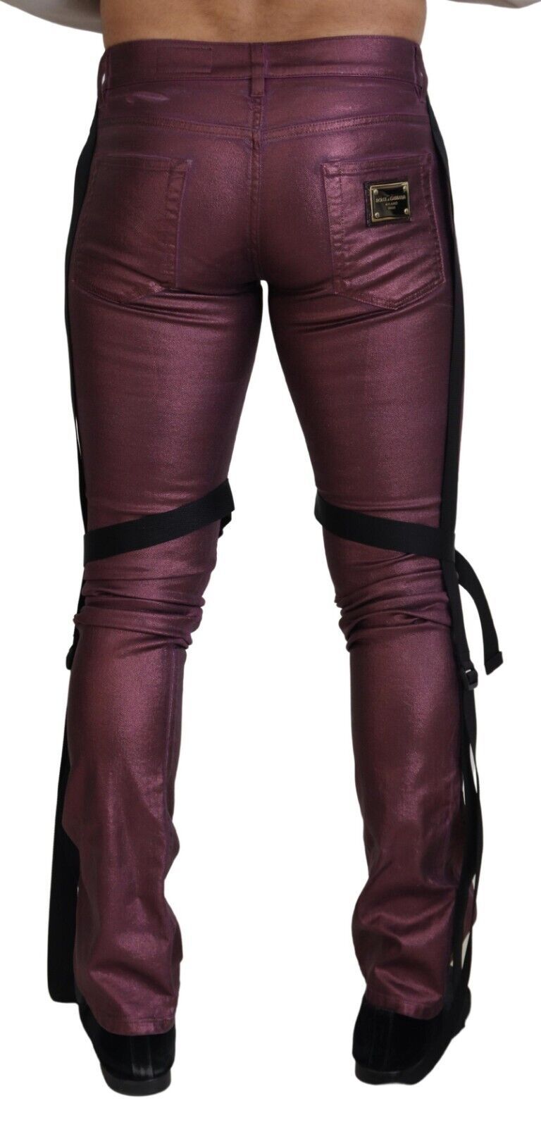 Dolce & Gabbana Magenta Cotton Men Casual Harness Denim Men's Jeans