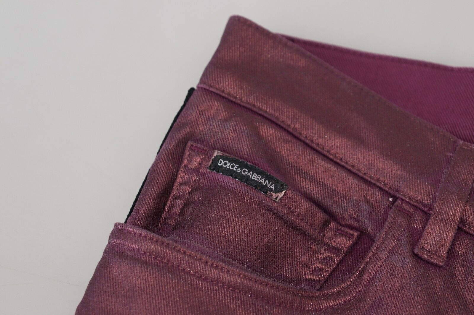 Dolce & Gabbana Magenta Cotton Men Casual Harness Denim Men's Jeans