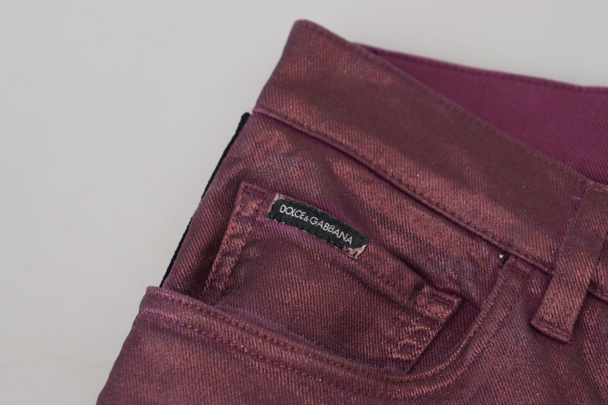Dolce & Gabbana Magenta Cotton Men Casual Harness Denim Men's Jeans
