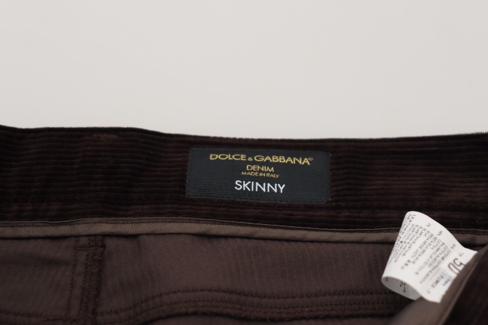 Dolce & Gabbana Brown Corduroy Men Casual Trouser Men's Pants