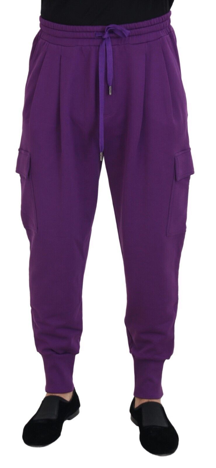 Dolce & Gabbana Elegant Purple Cotton Cargo Men's Sweatpants