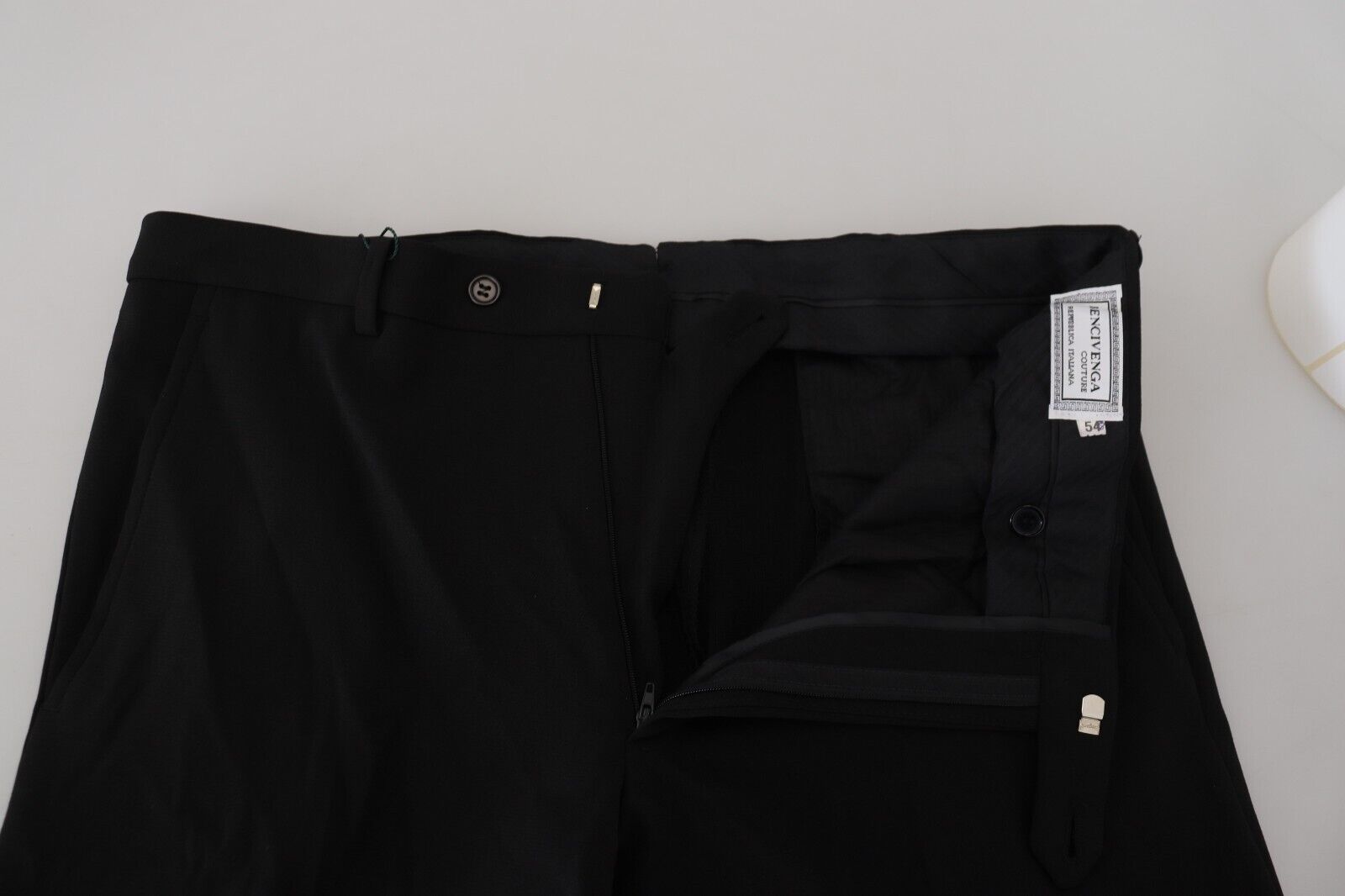 BENCIVENGA Black Straight Fit Men Formal Trousers Men's Pants
