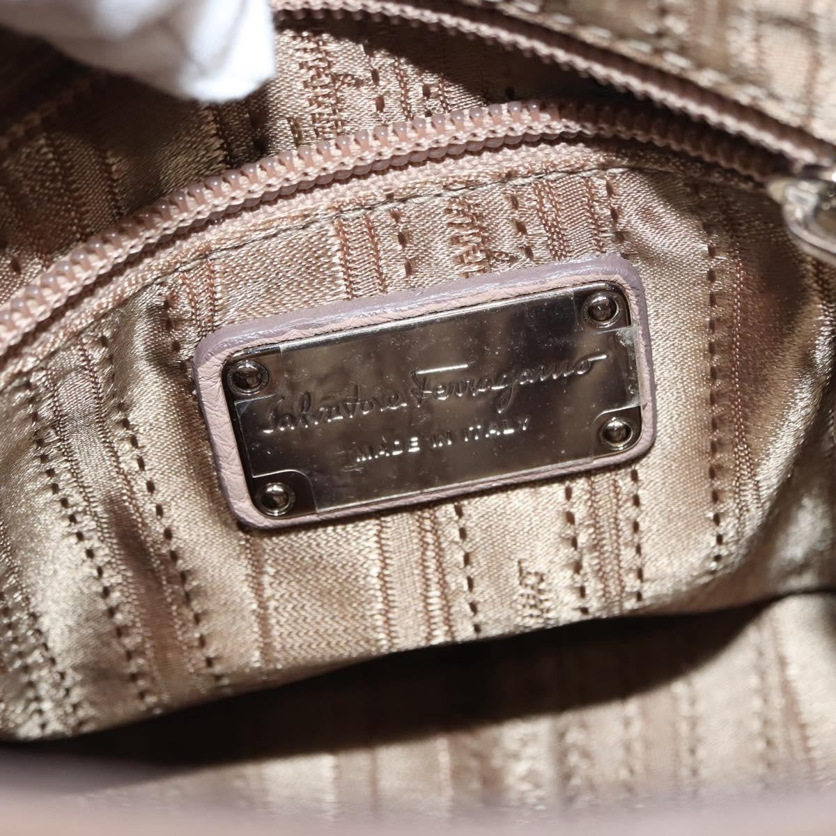 Salvatore Ferragamo Sofia Satchel Grainy Leather Beige Leather Handbag (Pre-Owned)