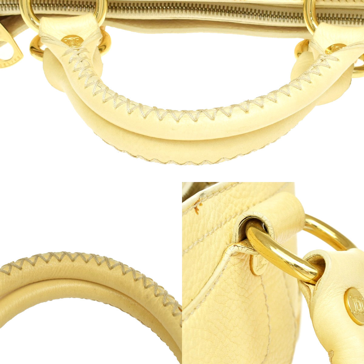 Celine Boogie Satchel Leather Yellow Leather Handbag (Pre-Owned)
