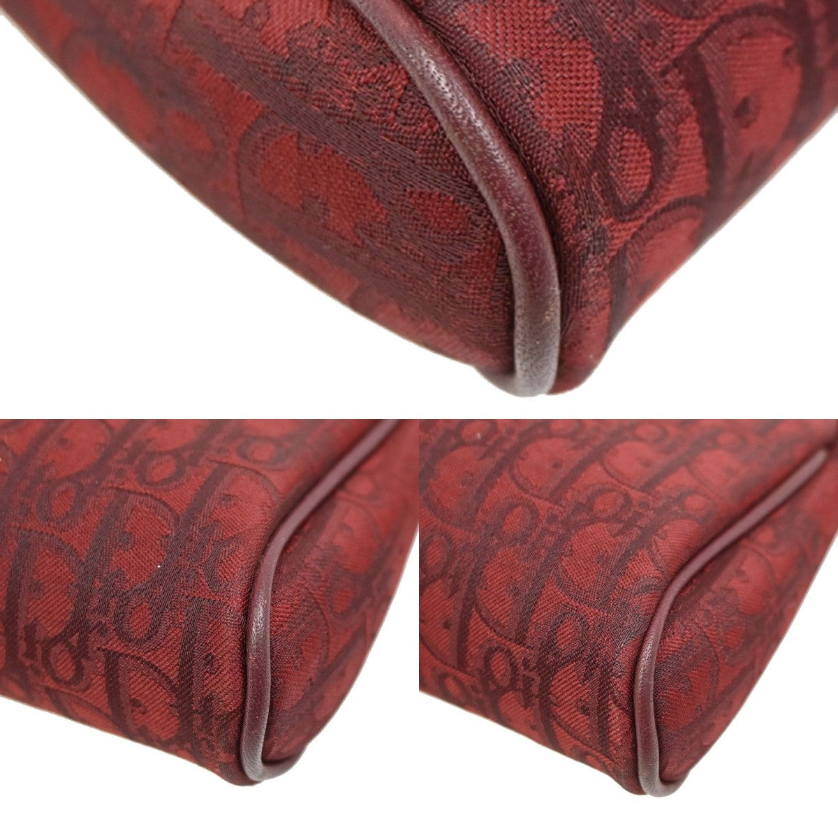 Christian Dior Vintage Trotter Canvas Red Canvas Clutche & Pouche Bag (Pre-Owned)