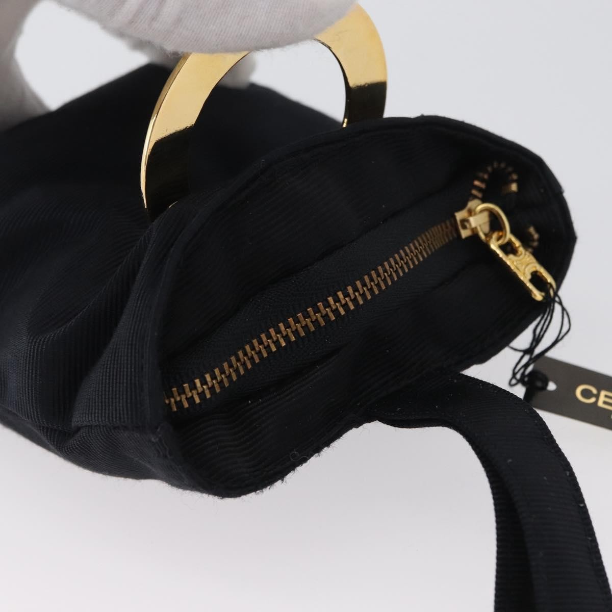 Celine Circle Logo Pouch Canvas Black Canvas Clutche & Pouche Bag (Pre-Owned)