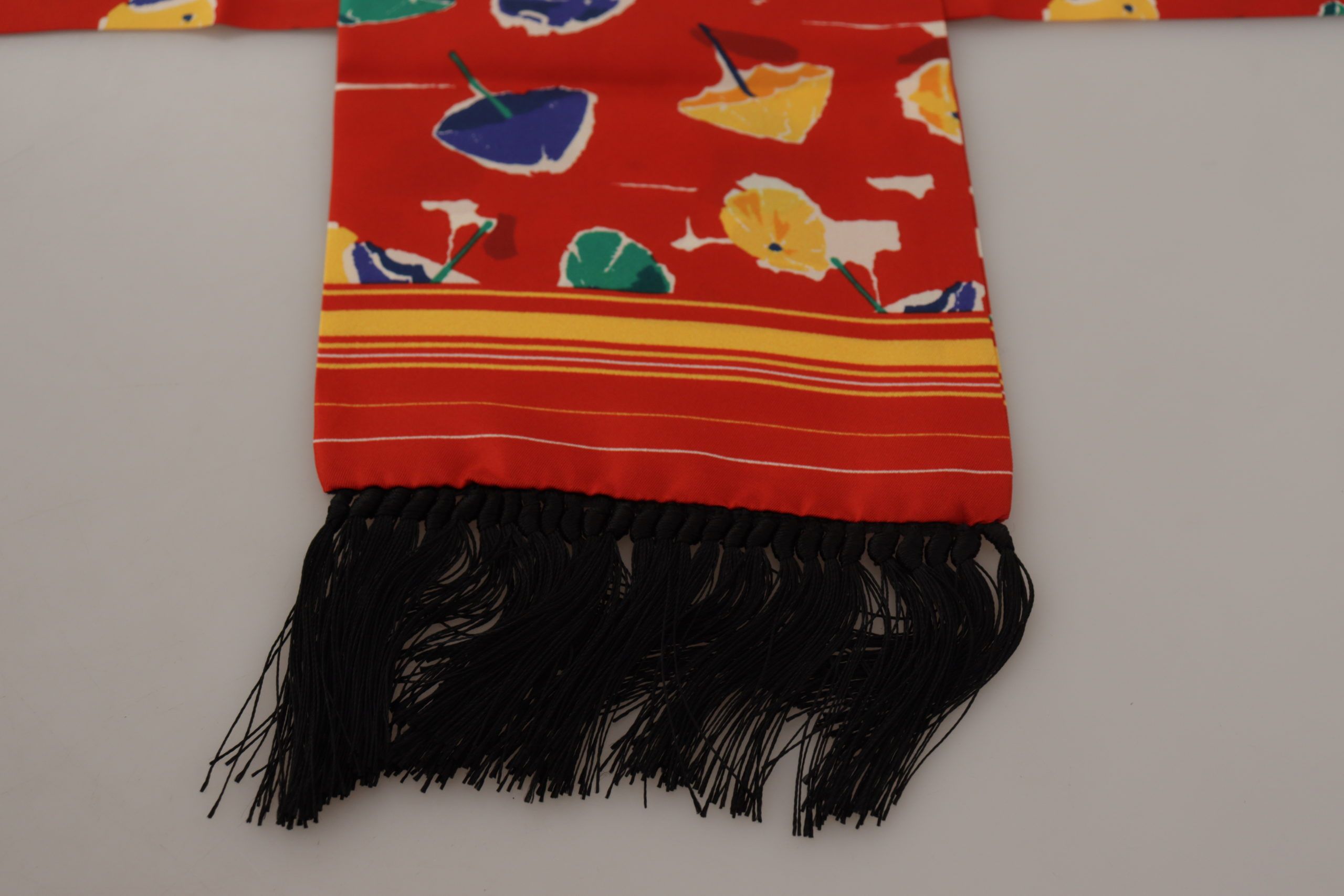 Dolce & Gabbana Multicolor DG Umbrellas Print Shawl Fringe Men's Scarf