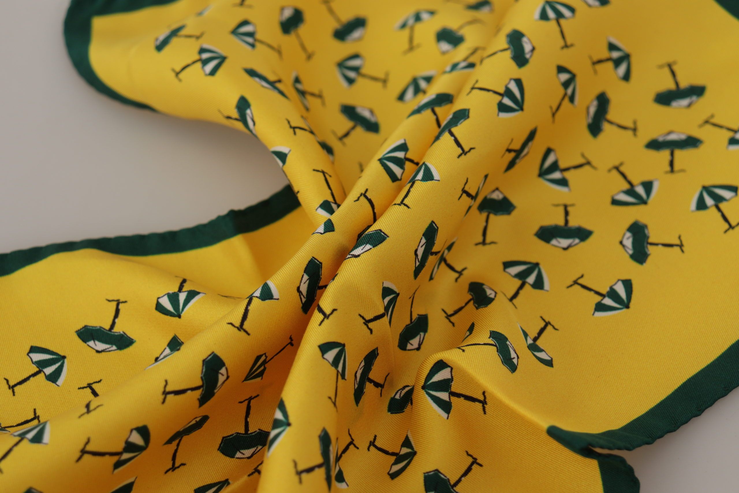 Dolce & Gabbana Yellow Printed DG Logo Square Mens Handkerchief Men's Scarf