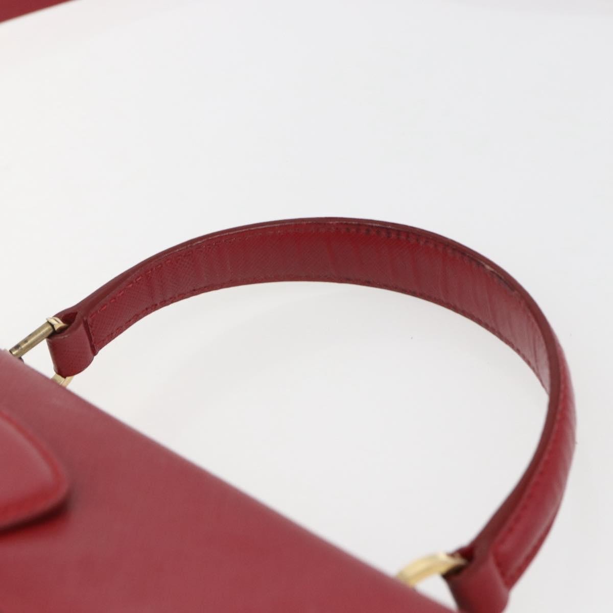 Salvatore Ferragamo Gancini Leather Red Leather Handbag (Pre-Owned)