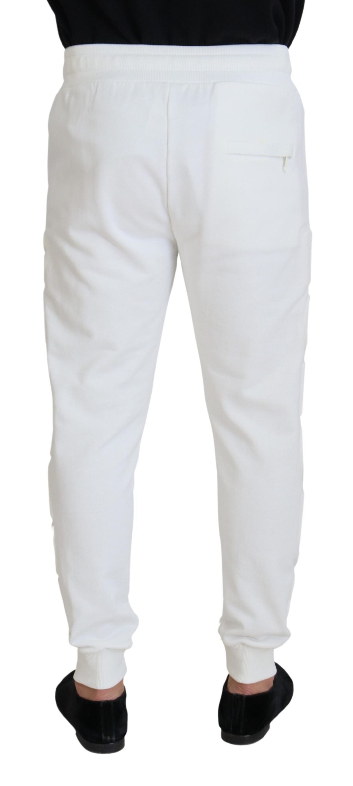 Dolce & Gabbana White Sport Logo Cotton SweatMen's Trousers Men's Pants