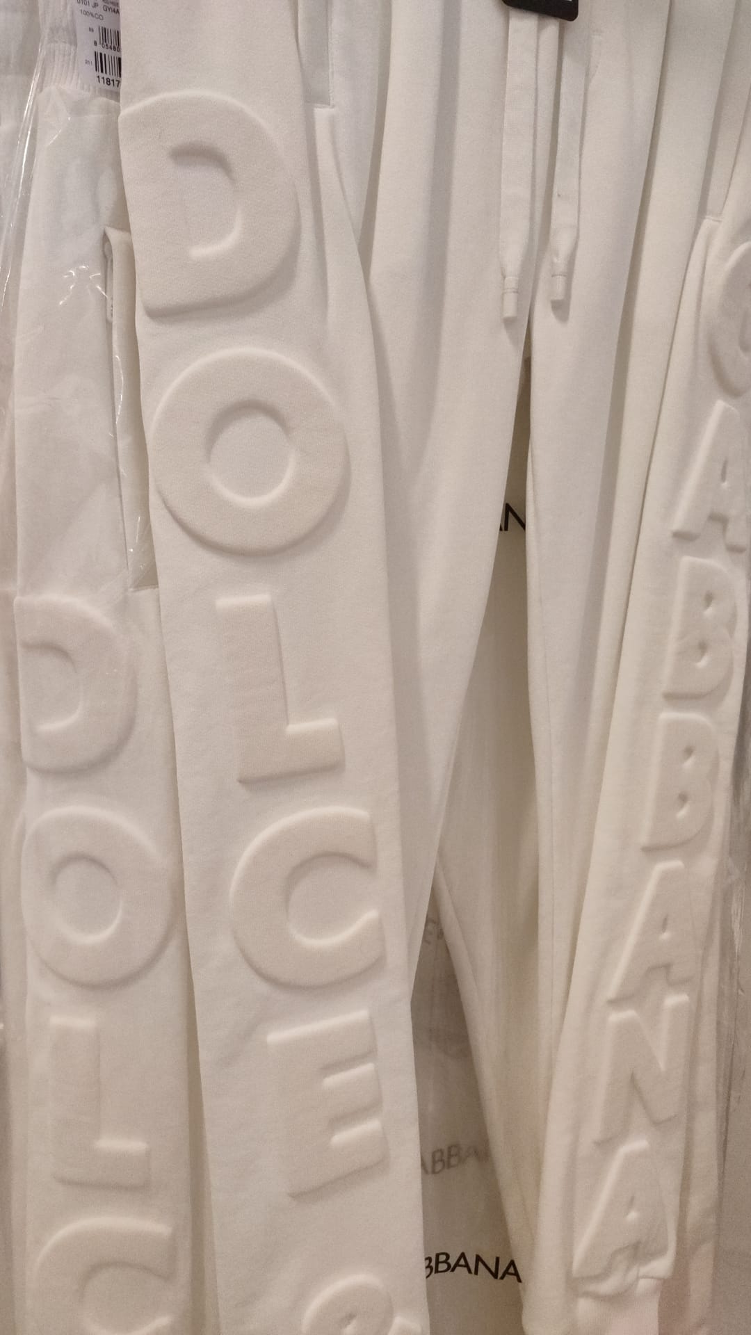Dolce & Gabbana White Sport Logo Cotton SweatMen's Trousers Men's Pants