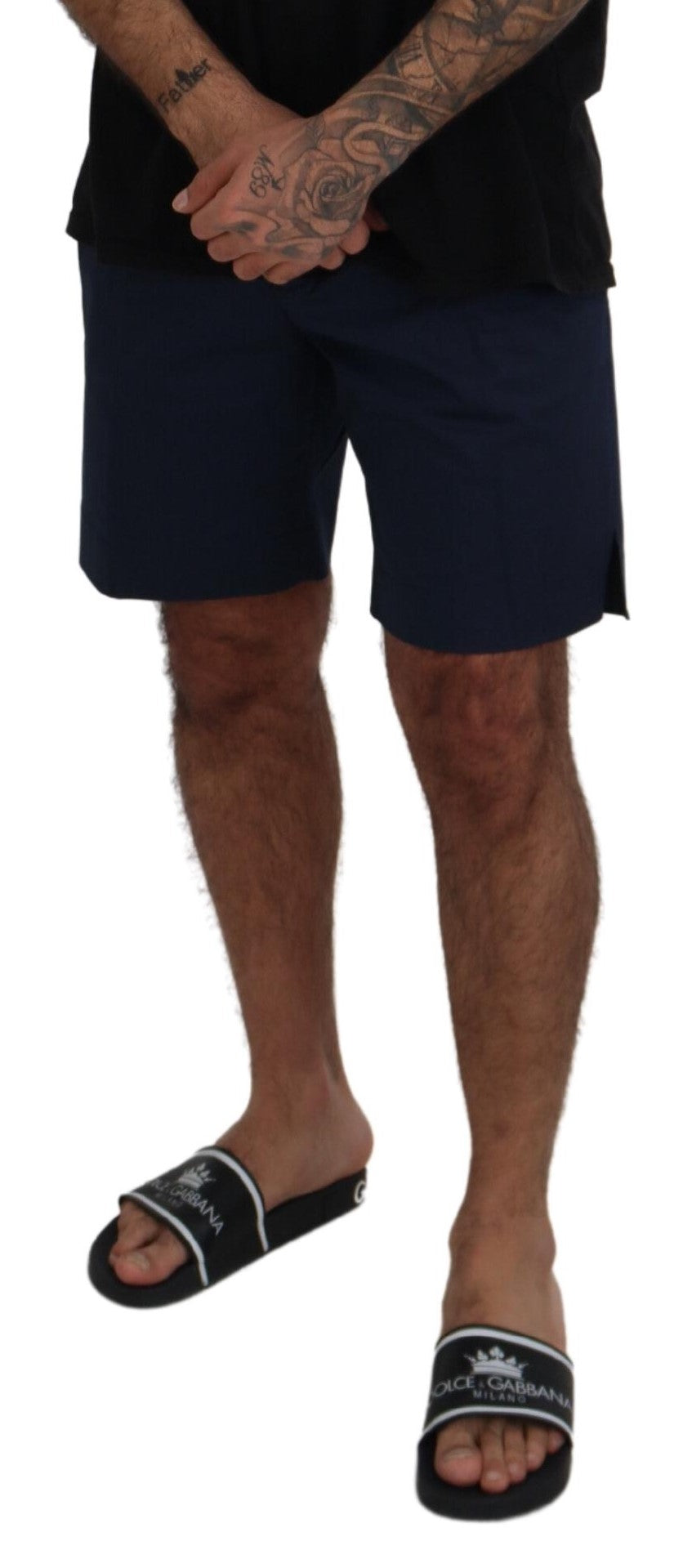 Dolce & Gabbana Blue Chinos Cotton Stretch Casual Men's Shorts