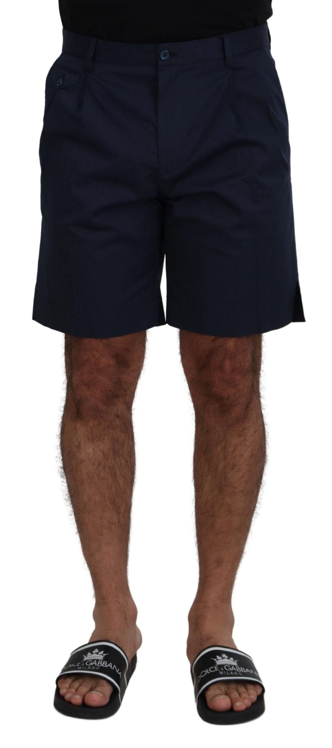 Dolce & Gabbana Blue Chinos Cotton Stretch Casual Men's Shorts