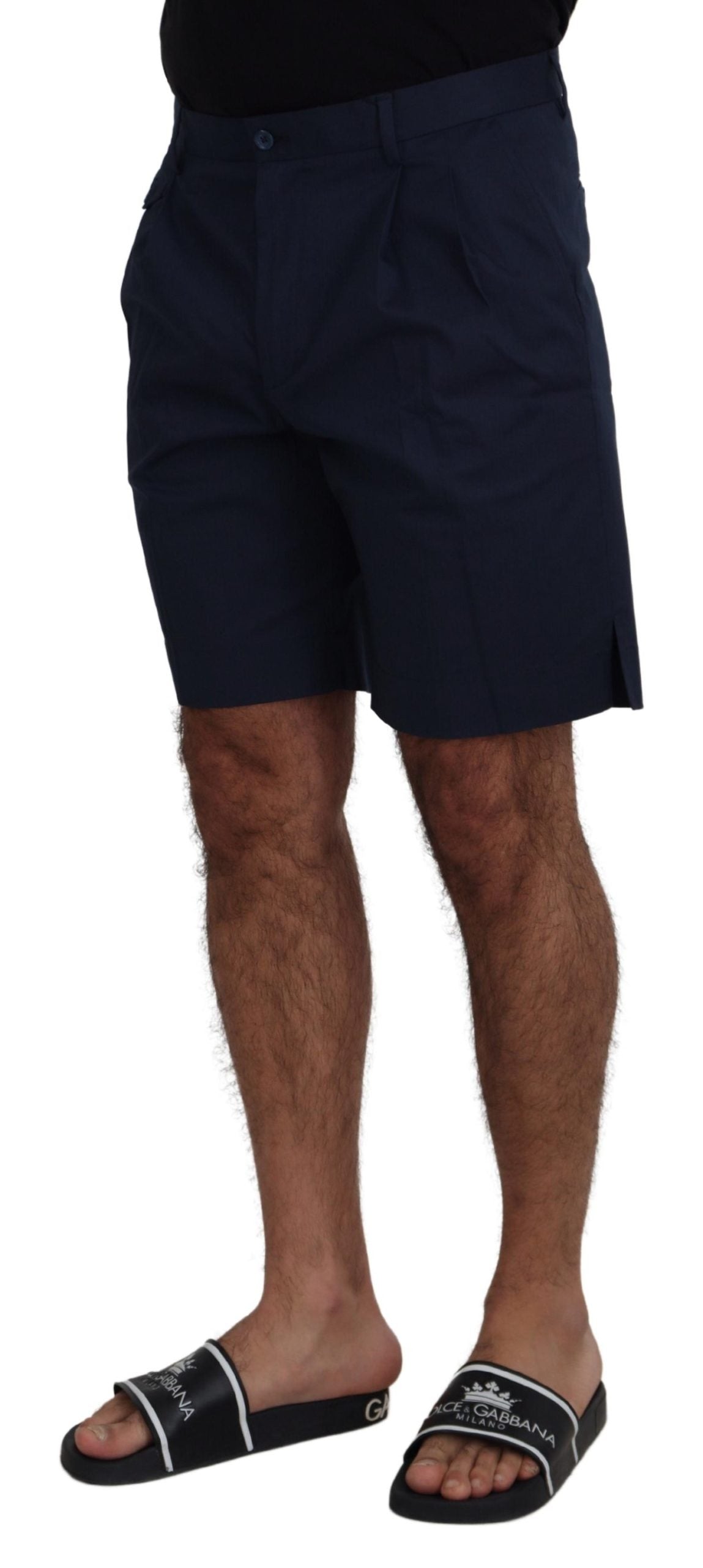 Dolce & Gabbana Blue Chinos Cotton Stretch Casual Men's Shorts